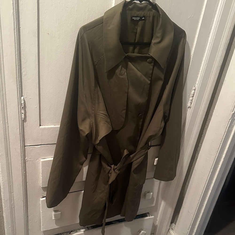 SHEIN Olive Women's Trench Coat